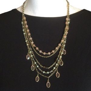 Talbots Multi Strand Layered Beaded Necklace